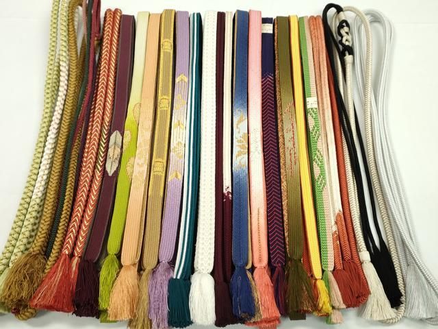平和屋着物●和装小物　帯締め20本セット　高麗組　冠組　畝打組　笹浪組　奈良組　礼装用　金糸　未使用あり　逸品　CABH2013ju