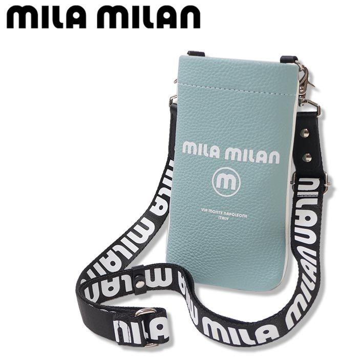 ミラミラン スマホショルダーバッグ コルソ 250101 mila milan メンズ レディース ライトブルー 定価8,800円 ミラショーン mila schon コンパクト スマホバッグ スマホポーチ スマホポシェット 軽量 防水 新品 未使用