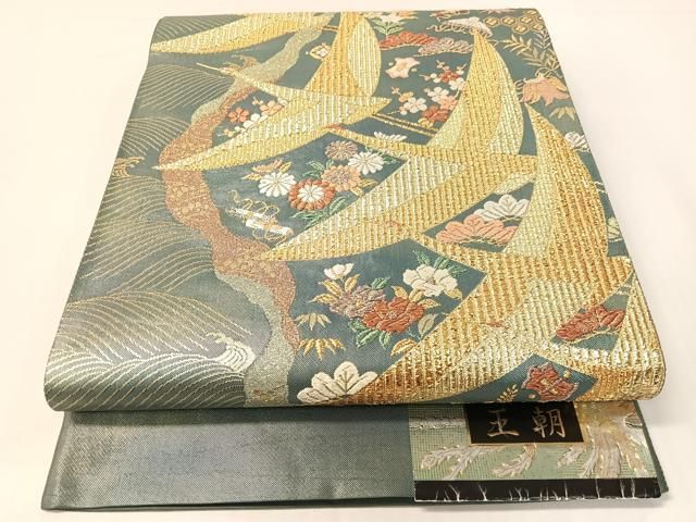 平和屋着物●西陣　六通柄袋帯　唐織　王朝　金銀糸　引箔　正絹　逸品　未使用　CABG7923vp
