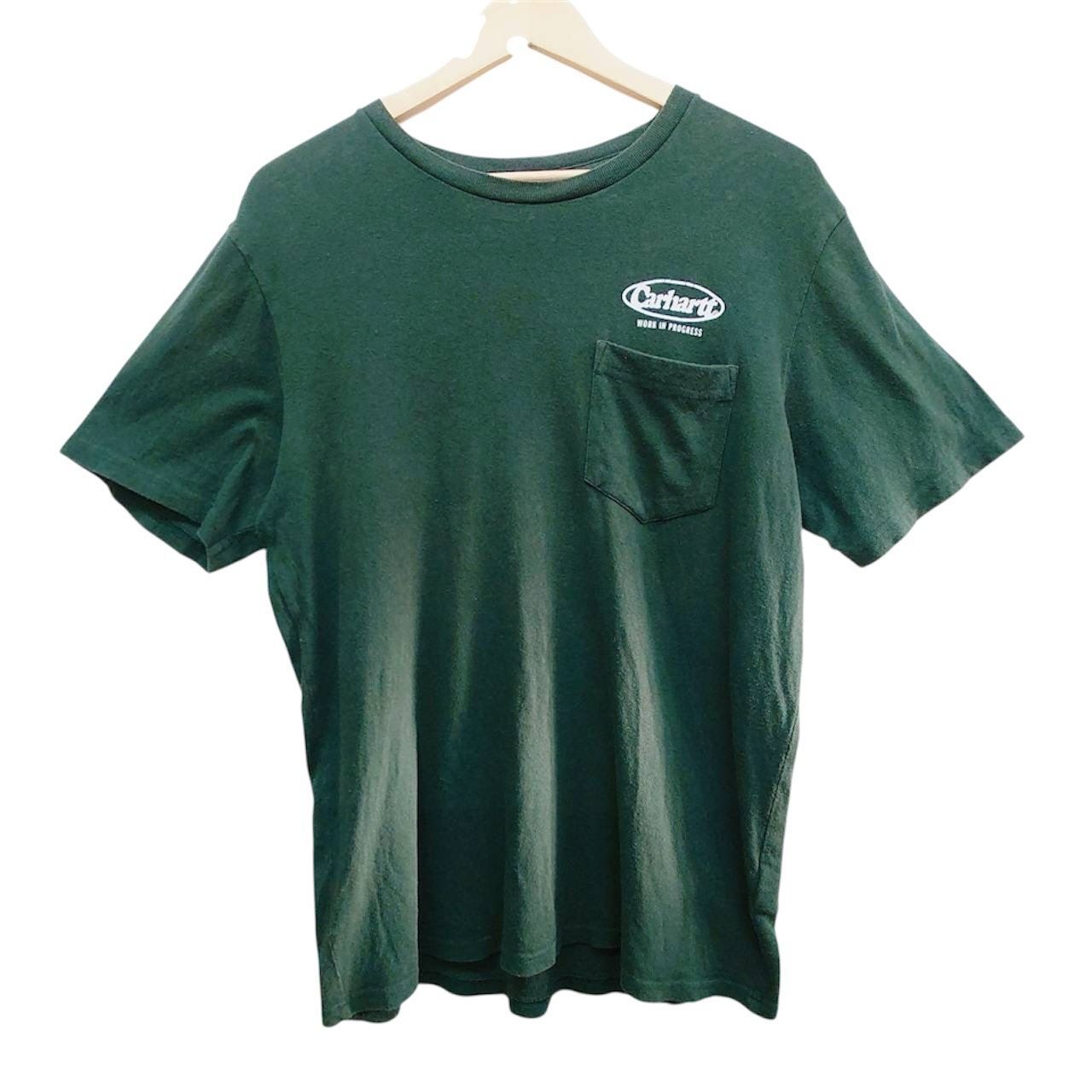 Carhartt WIP カーハート ワークインプログレス ポケットTシャツ S ダークグリーン 半袖 ロゴT 胸ポケット ワンポイント オーバルロゴ メンズ レディース ユニセックス ストリート ワーク アメカジ シンプル コットンT 人気 定番 古着 深緑