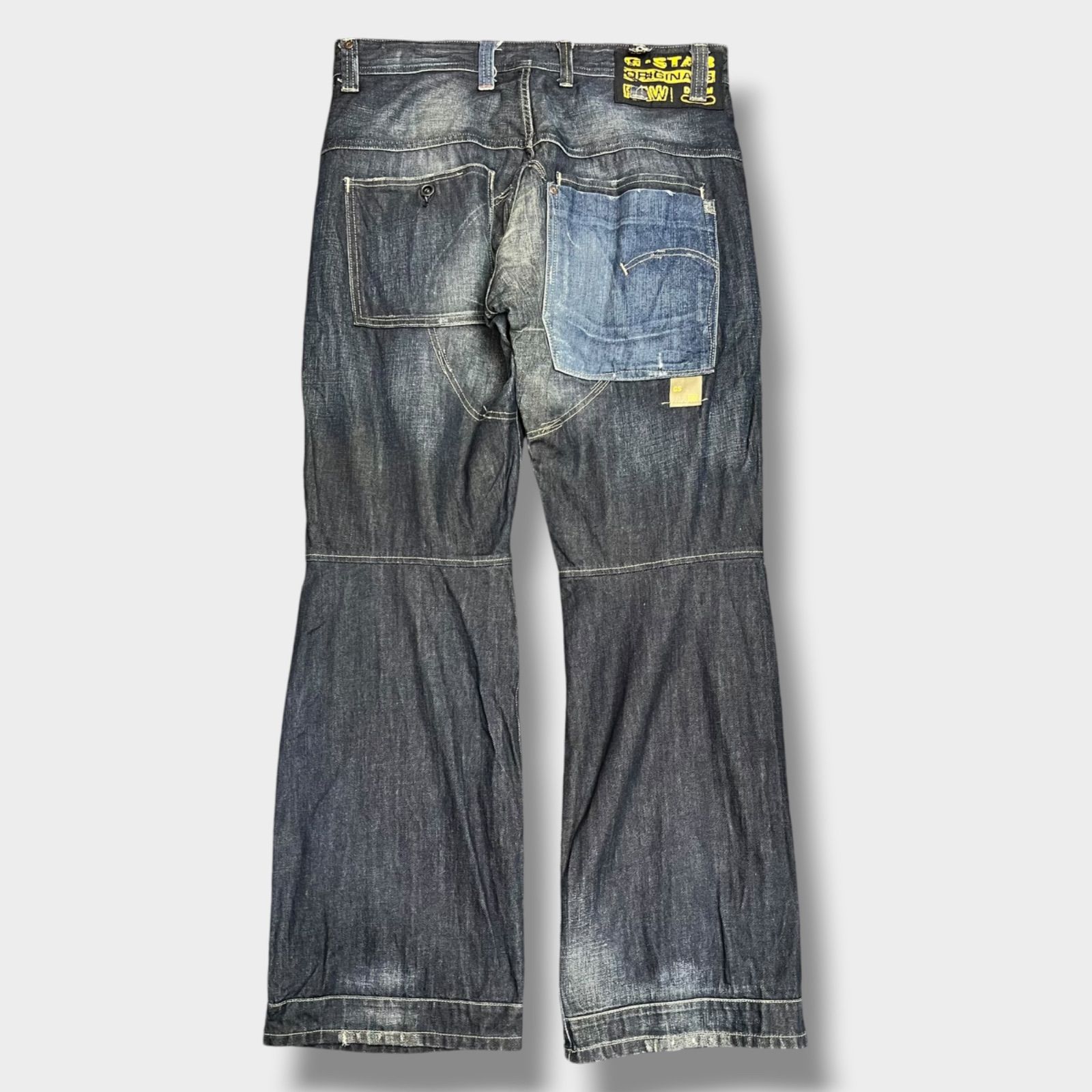 00s G-STAR RAW アーカイブ 立体裁断 マルチポケット デニムパンツ W38