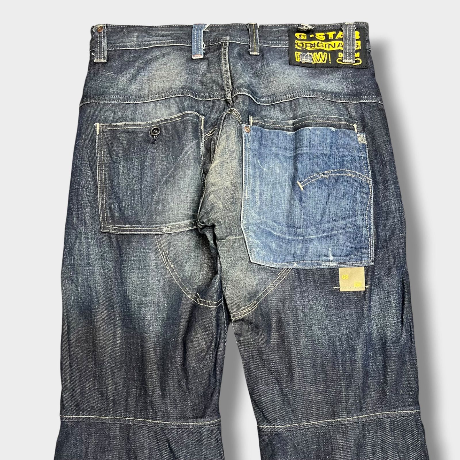 00s G-STAR RAW アーカイブ 立体裁断 マルチポケット デニムパンツ W38 