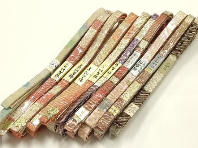 平和屋着物●和装小物　上質な帯締め10本セット　本場筑前博多織　佐賀錦　手織り　GOTO　錦麗　金糸　正絹　逸品　未使用　AABI8662ay 10,010円