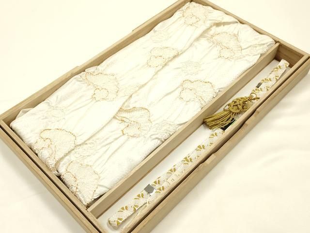 平和屋本店●和装小物　帯締め・帯揚げセット　礼装用　唐組　絞り　梅松文　金糸　金彩　亀房付き　逸品　未使用　AABI8679ay