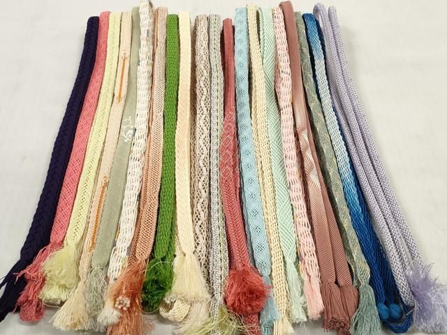 平和屋着物＊夏物　和装小物　帯締め20本セット　レース織　金糸　逸品　DABD8292zzz