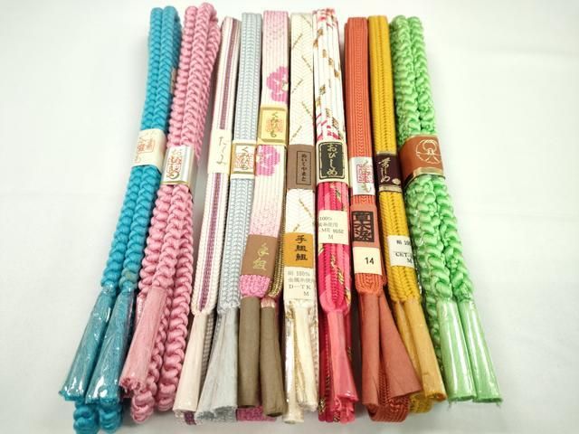 平和屋着物●和装小物　帯締め10本セット　高麗組　笹浪組　礼装用　草木染　やまと誂製　金糸　逸品　未使用　CABF7511ju