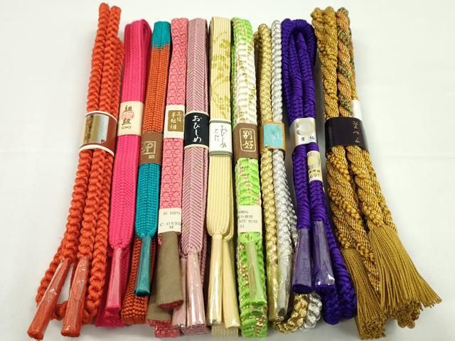 平和屋着物●和装小物　帯締め10本セット　高麗組　笹浪組　鴨川組　礼装用　さが美扱い　金銀糸　逸品　未使用　CABF7522ju