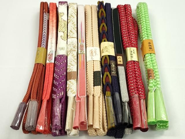 平和屋着物●和装小物　帯締め10本セット　唐組　鎌倉組　奈良組　礼装用　金銀糸　逸品　未使用　CABF7523ju