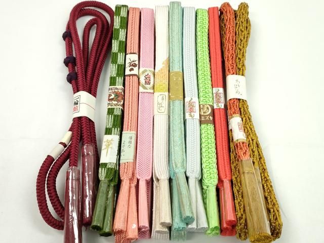 平和屋着物●和装小物　帯締め10本セット　高麗組　丸組　小田巻き　金銀糸　逸品　未使用　CABF7530ju