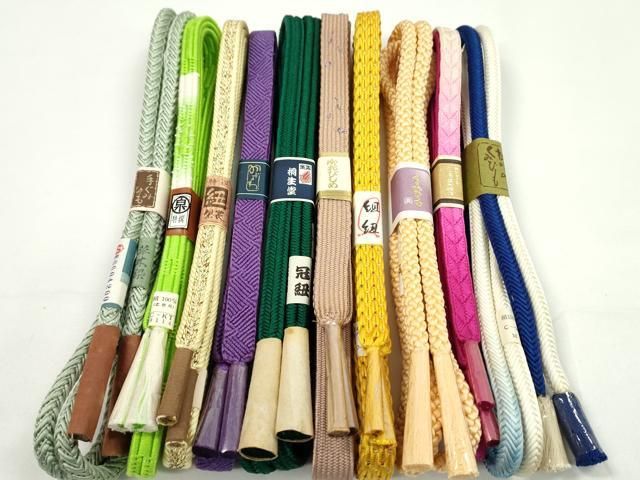 平和屋着物●和装小物　帯締め10本セット　高麗組　冠組　唐組　奈良組　五嶋敏太郎作　草木染　逸品　未使用　CABF7532ju