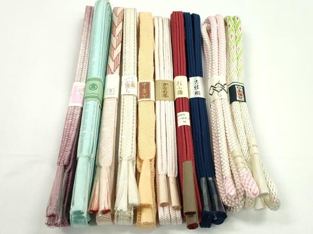 平和屋着物●和装小物　帯締め10本セット　冠組　畝打組　大和組　礼装用　高島屋扱い　金糸　逸品　未使用　CABF7543ju