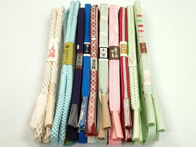 平和屋着物●和装小物　帯締め10本セット　高麗組　笹浪組　博多織　渡敬謹製　逸品　未使用　CABF7552ju 11,232円