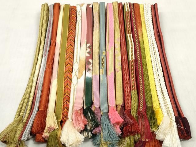 平和屋着物●和装小物　帯締め20本セット　高麗組　笹浪組　大和組　奈良組　金糸　逸品　DABD8302zzz