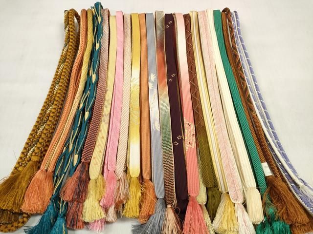 平和屋着物●和装小物　帯締め20本セット　高麗組　笹浪組　丸源氏組　奈良組　金銀糸　逸品　DABD8305zzz