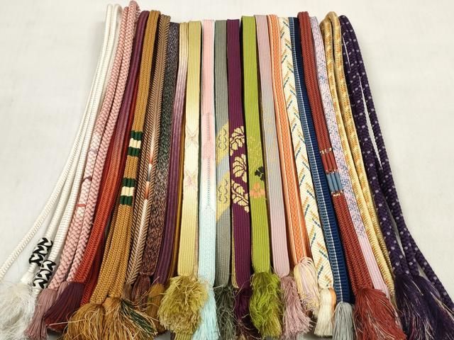 平和屋着物●和装小物　帯締め20本セット　あわじ玉　小田巻　高麗組　笹浪組　奈良組　冠組　畝組　金糸　逸品　DABD8313zzz