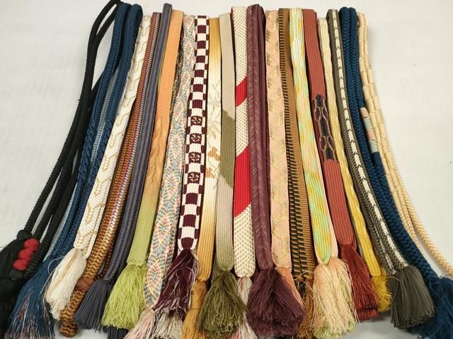 平和屋着物●和装小物　帯締め20本セット　あわじ玉 小田巻　高麗組 笹浪組　唐組 冠組　大和組　変わり貝ノ口組　金糸　逸品　DABD8314zzz