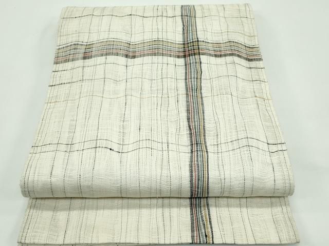 平和屋着物▽太鼓柄袋帯　スリーシーズン　春夏秋　すくい織　十字文様　正絹　逸品　CABG7242rv