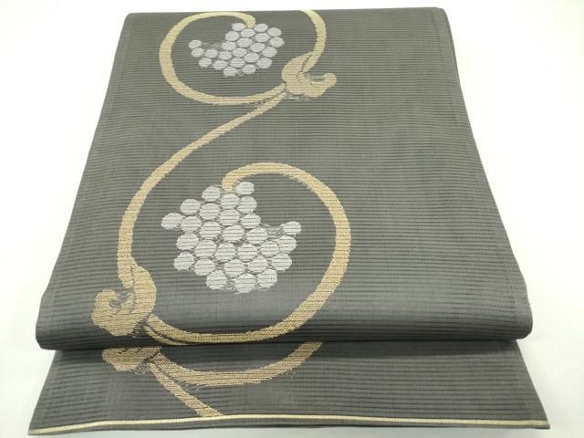 平和屋着物＊夏物　全通柄袋帯　葡萄唐草文　金銀糸　正絹　逸品　未使用　CABG7260rv