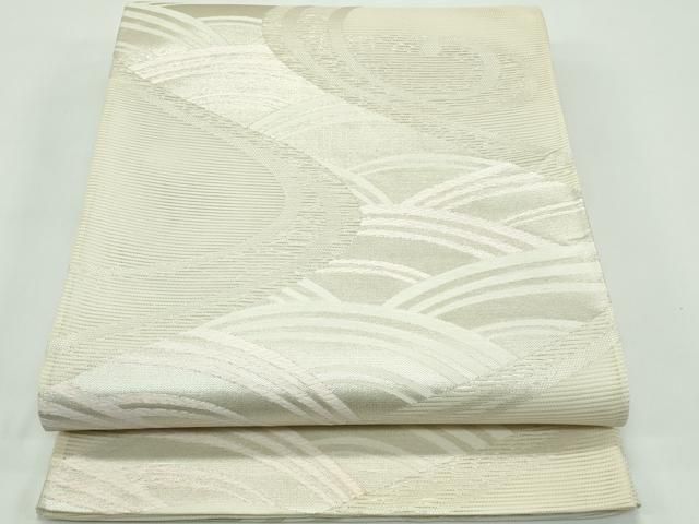 平和屋着物＊夏物　六通柄袋帯　唐織　流水文　銀糸　正絹　逸品　CABG7277rv