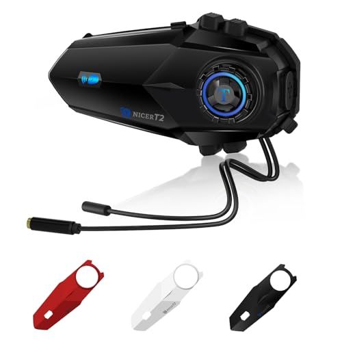 2025 All NEW TNICER バイク インカム T2インカム Bluetooth5.4 インカムバイクデ 用通信機器 6人 同時通話 ワンクリックで自動ペアリング 距離1kM 自動通信回復 3色交換デコレーション 3.5mmカスタム 9f0995a2