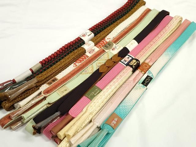 平和屋着物●和装小物　帯締め10本セット　組紐　高麗組　笹浪組　金糸　逸品　未使用　DABD8135zzz