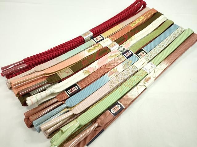 平和屋着物●和装小物　帯締め10本セット　高麗組　笹浪組　金糸　逸品　未使用　CABF7499ju