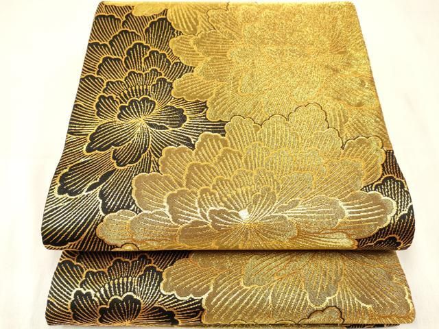 平和屋着物[]女の子　子供　両面　全通柄袋帯　舞花文　金糸　逸品　DABE7017ma