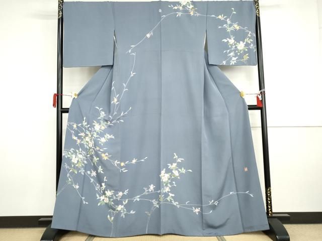 平和屋着物○訪問着 友禅 作家物 枝花文 正絹 逸品 AABI5202cs - メルカリ