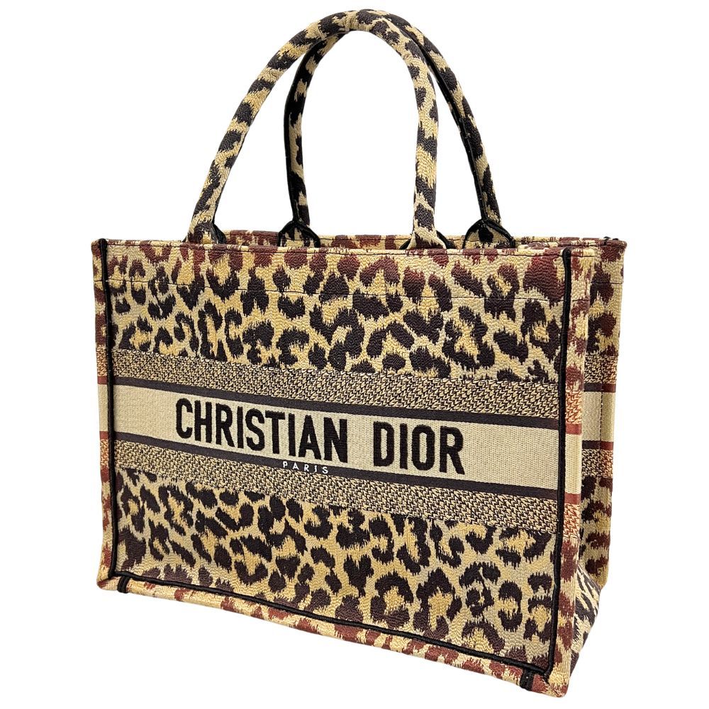 CHRISTIAN DIOR クリスチャンディオール Book Tote レオパード ブックトートバッグ ミディアム 正規品 / 41126