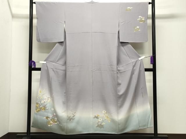 平和屋着物□二代目清次郎 手描き 訪問着 草花文 暈し染め 正絹 逸品