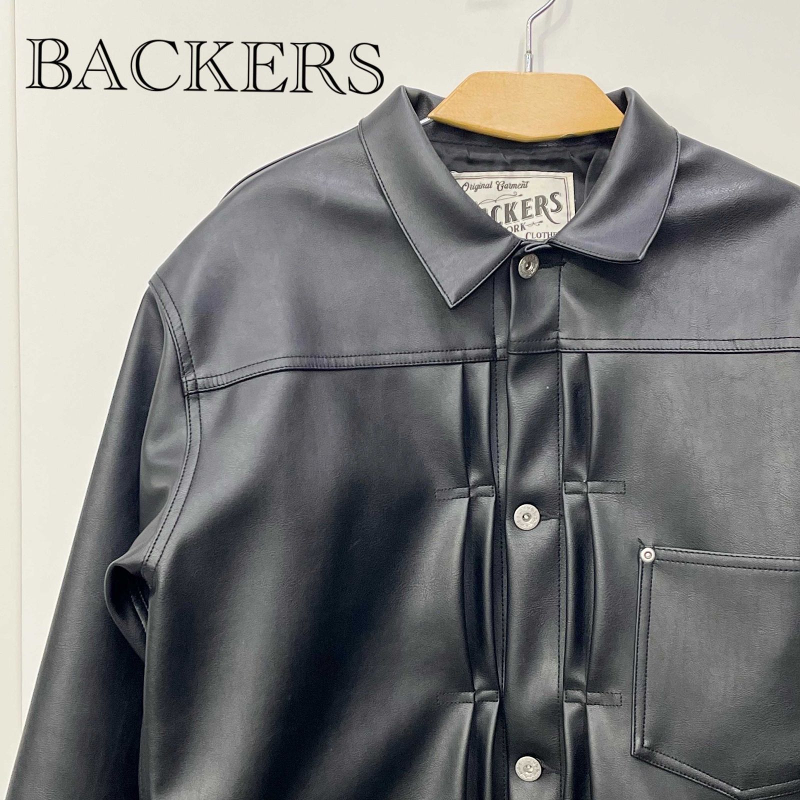 Backers バッカーズ ブルゾン ジャケット M ブラック 黒 K78-3379-1 アウター フェイクレザー メンズ _208023