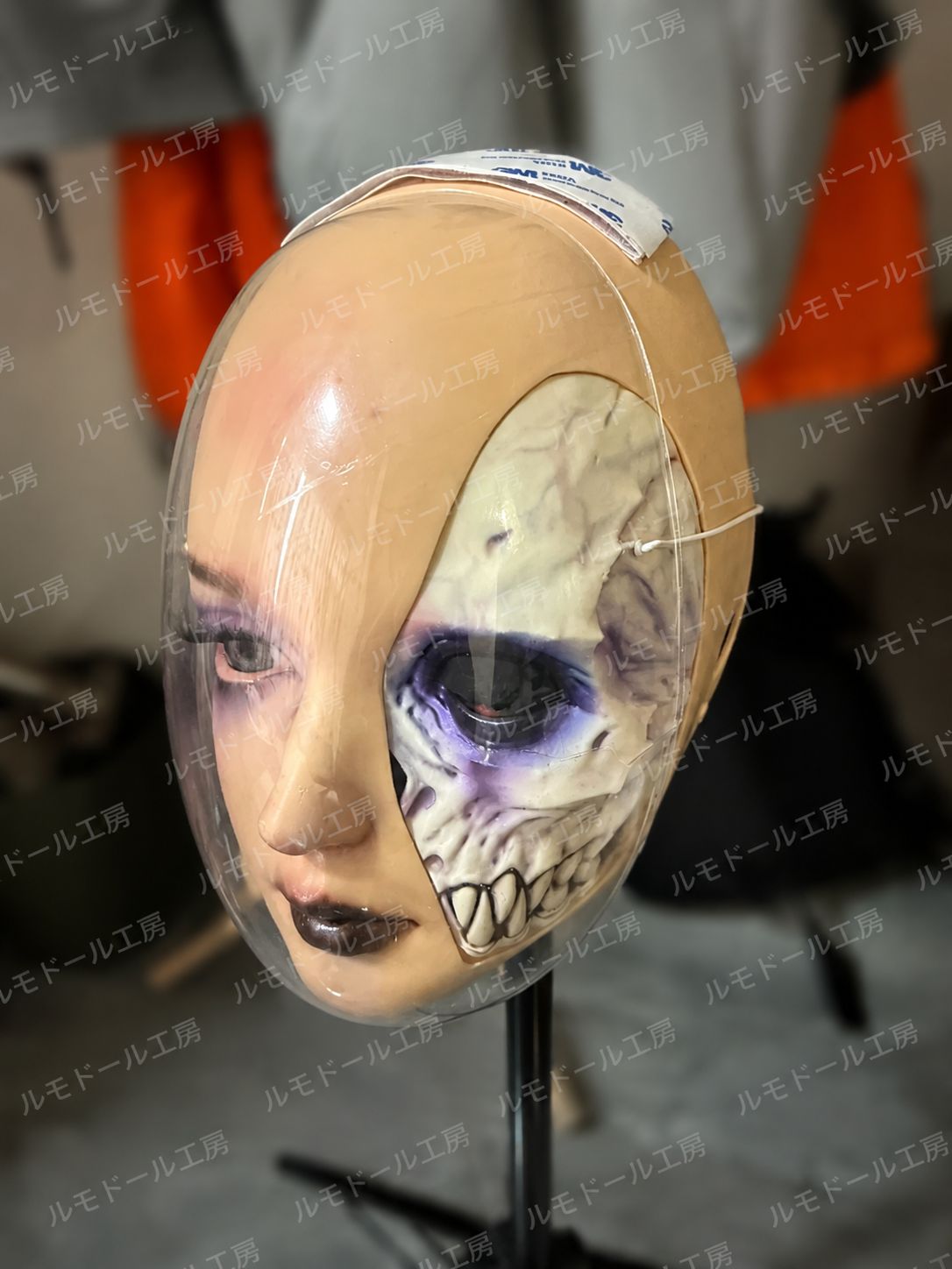キグルミマスク フェイスシェル kingmask 大サイズ 残影 ザンエイ シリーズ 替えフェイス スカル意匠 半透明樹脂 美少女 ゴシック ホラー サブカル系 中古 微瑕疵あり ハンドメイド kigurumi 一点物 33,800円