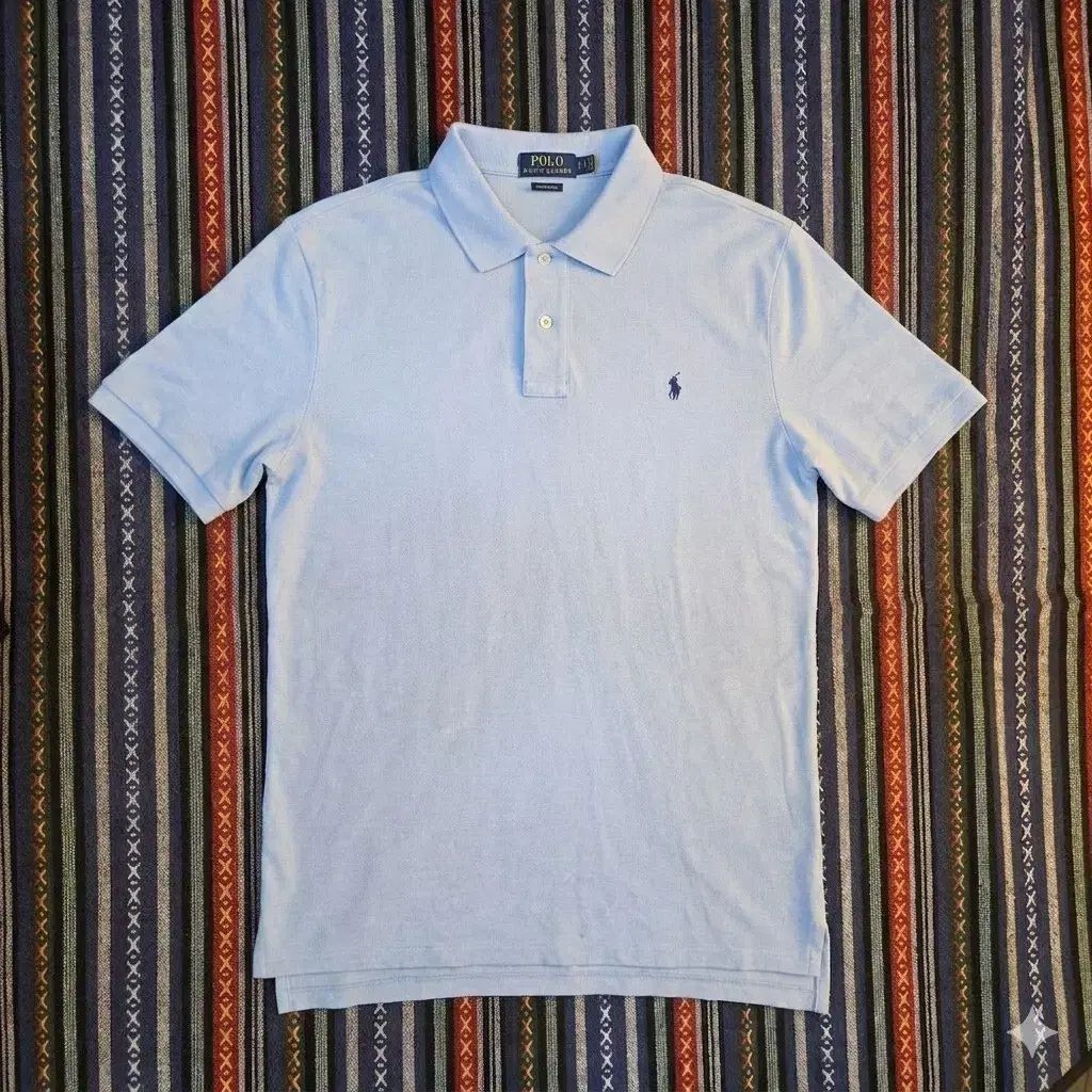 ポロラルフローレン スカイブルー カラーTシャツ XL(18-20) オーバーサイズ