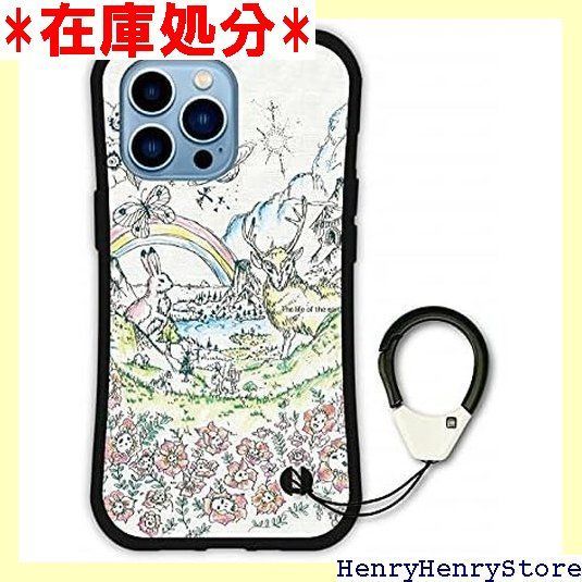 ScoLar スカラー iPhone16Plus互換品 スマホケース i-coronケース 耐衝撃 ストラップ付 アイフォン16プラス互換品ケース カバー スマホカバー グリップケース メルヘン ウサギとシカとチョウ 2413