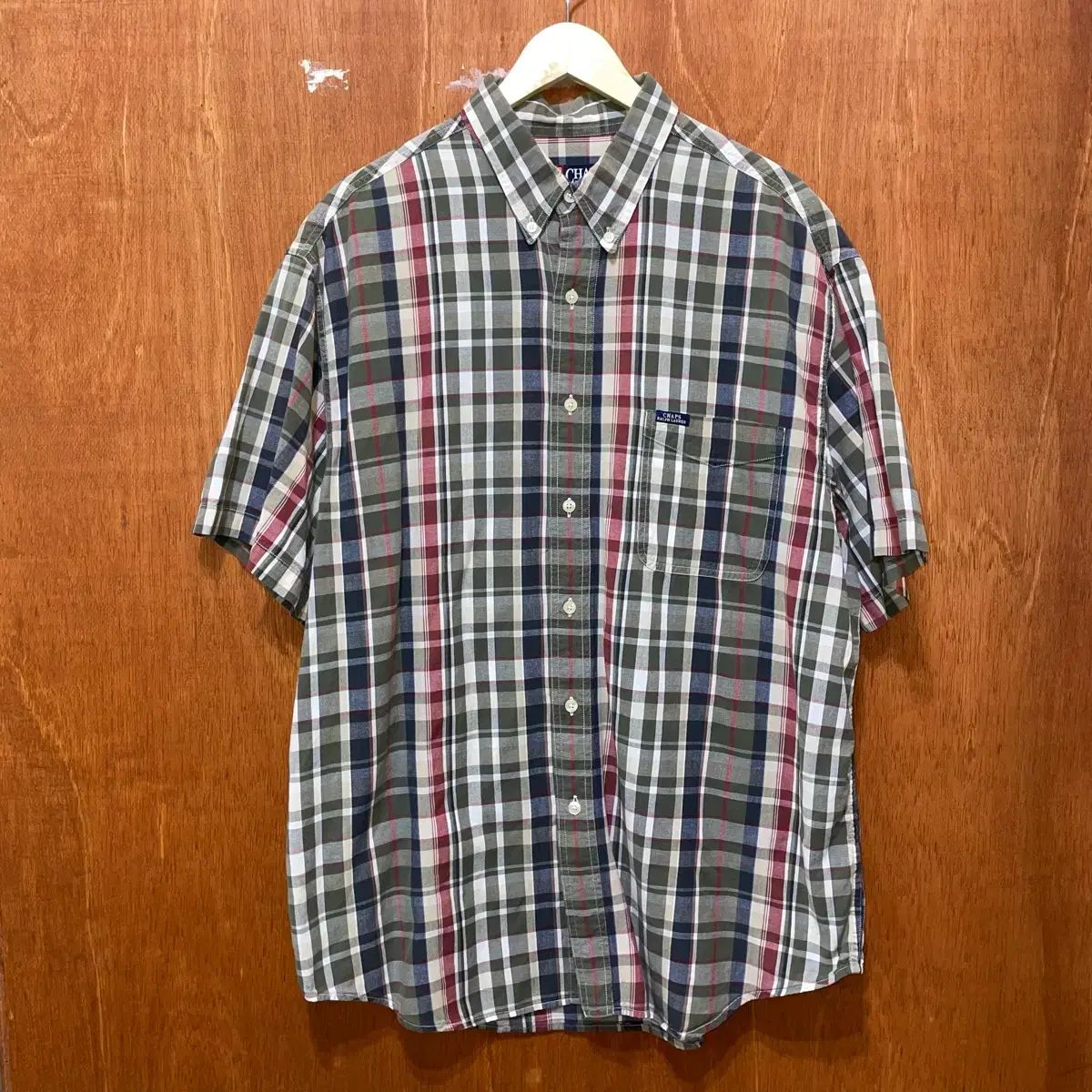 (XL) CHAPS 랄프 로렌 CHECK 半袖 シャツ