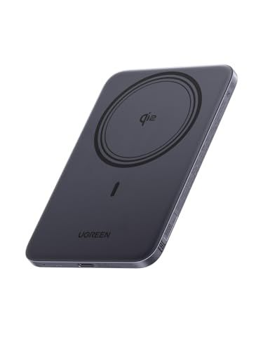 UGREEN Air マグネット式ワイヤレス充電 8.6mm超薄型 Qi2認証 15W急速充電 MagSafe対応 5000mAh 軽量 小型 携帯便利 USB-C PD 20W パススルー充電対応 iPhone 17 / 16 / 15 / f1f1bc38