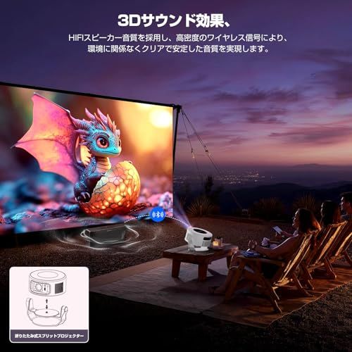 プロジェクター 家庭用 小型 【1080P 8K対応＆HDR高ダイナミック画質