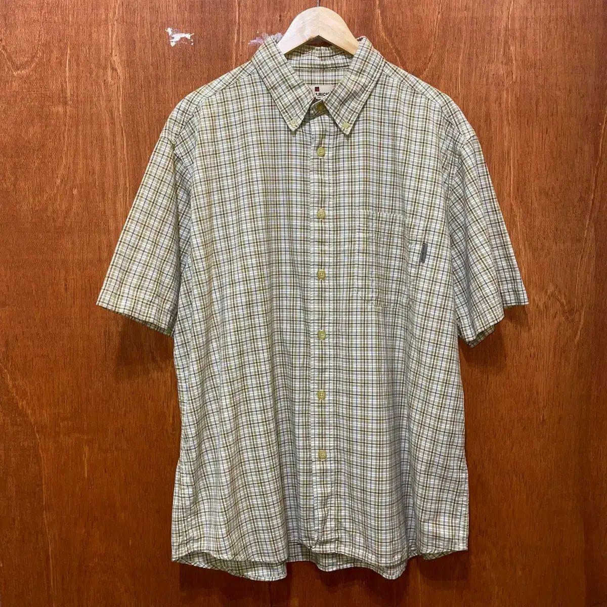 (XL) WOOLRICH ウールリッチ チェック 半袖 シャツ