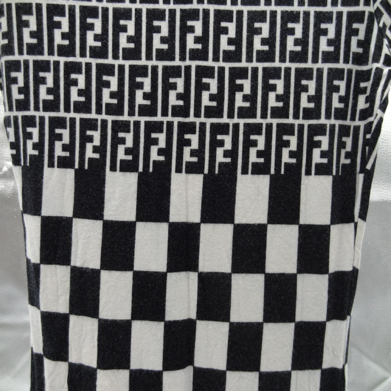 FENDI フェンディ 半袖Tシャツ チェック柄 ブラック ホワイト