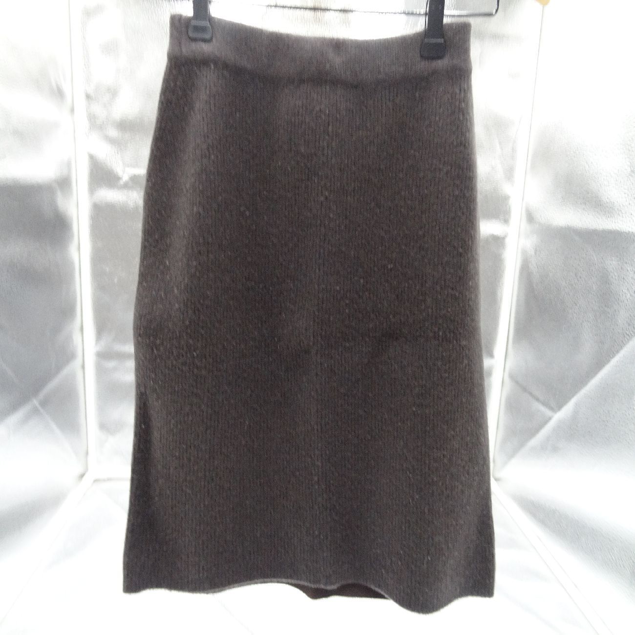 S MaxMara マックスマラ レザーニット切替 タイトスカート 黒 Sサイズ 