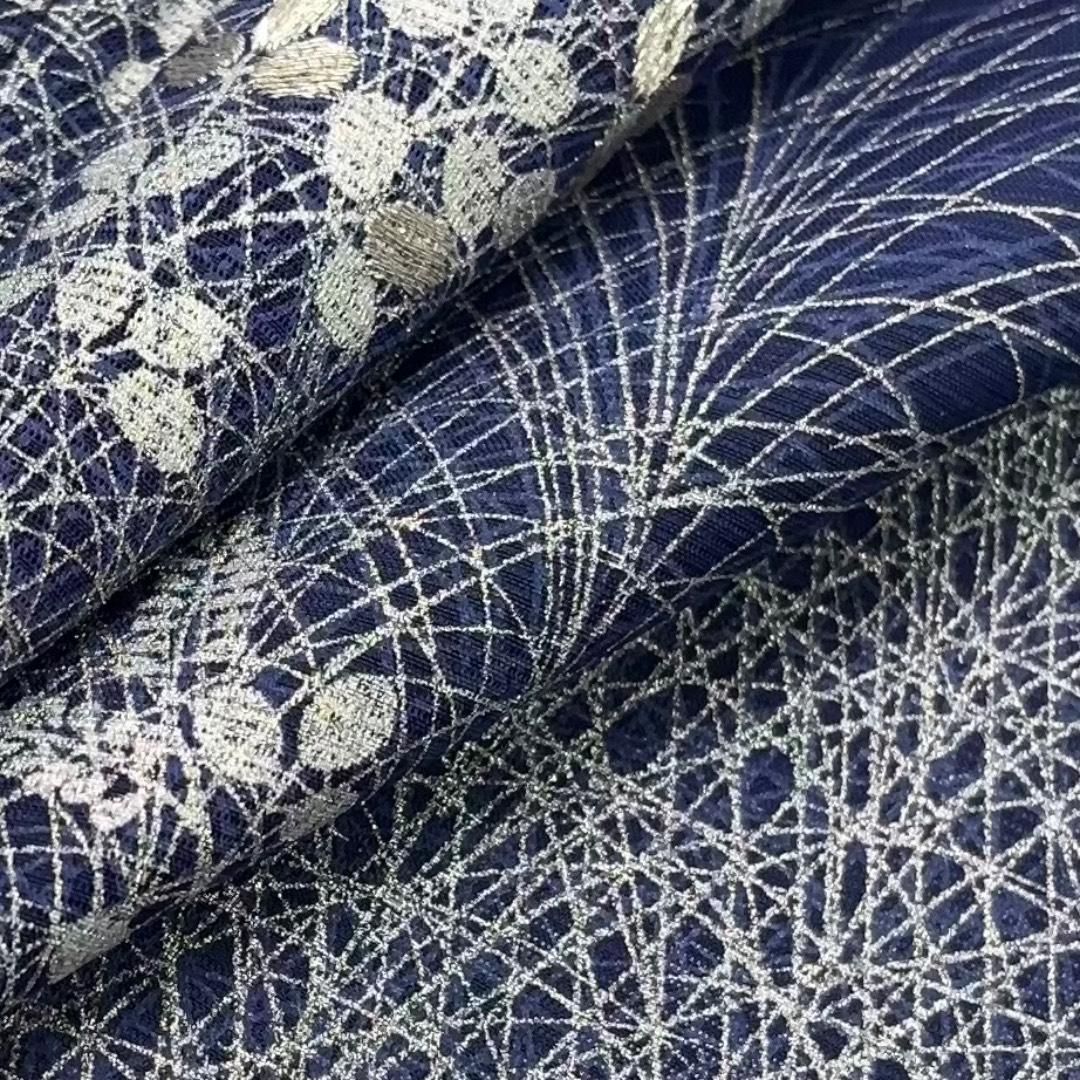 夏着物 付下げ 絽 萩の花模様 銀彩 銀糸 紺桔梗色 K-5982 - メルカリ