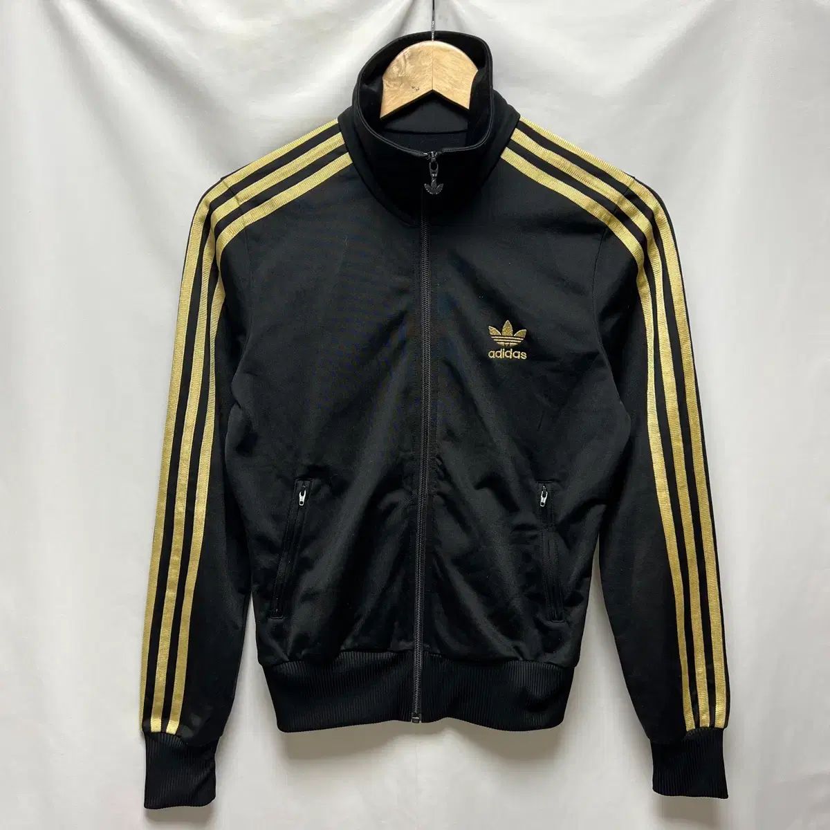正規品/90 アディダス ファイヤーバード バックロゴ GOLD ブラック トラックジャージ/ジャージ