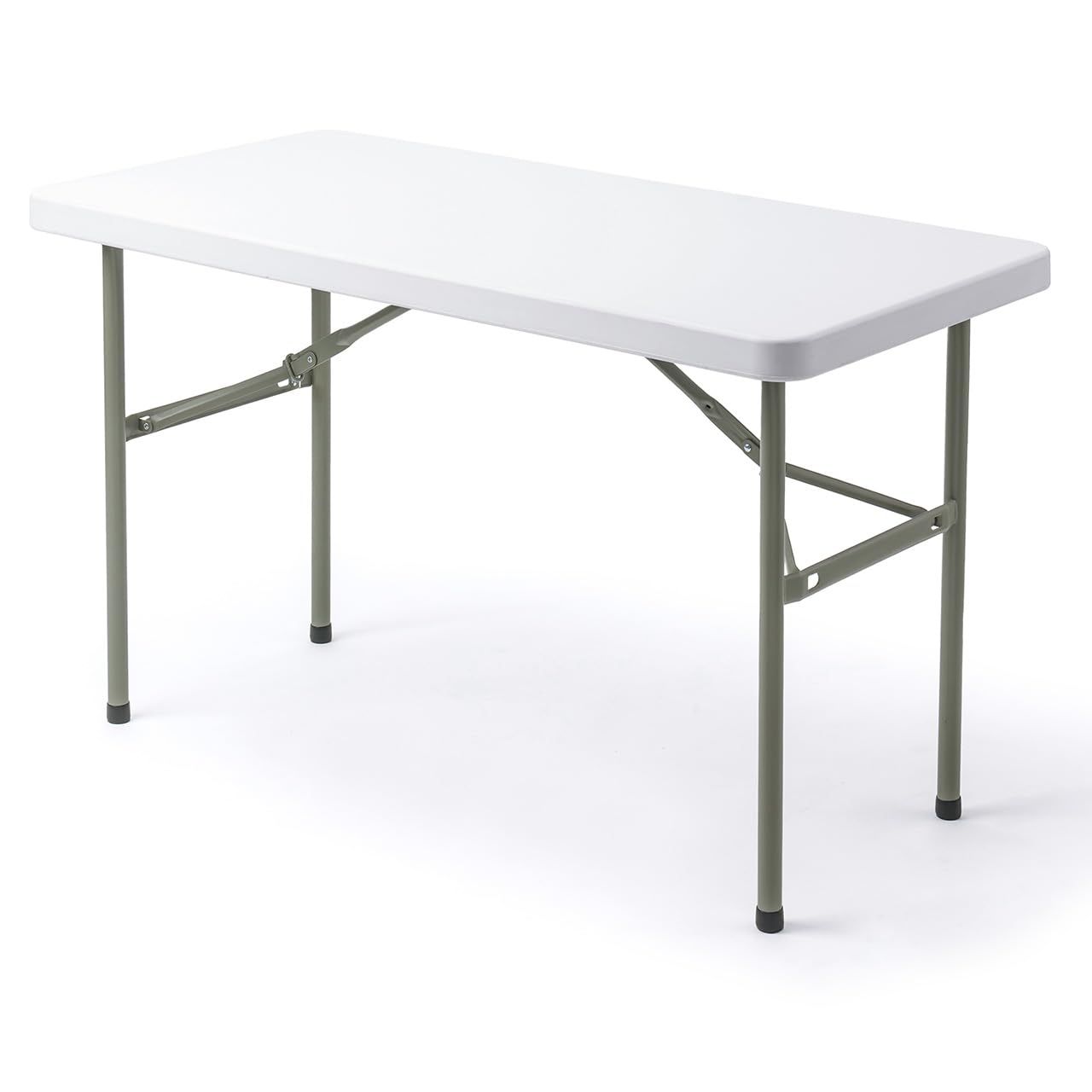 サンワダイレクト 折りたたみテーブル 幅122×奥行61×高さ74cm 耐荷重30kg 樹脂天板 軽量 完成品 アウトドア 屋外 作業台 会議用テーブル ホワイト 100-FD027Wma