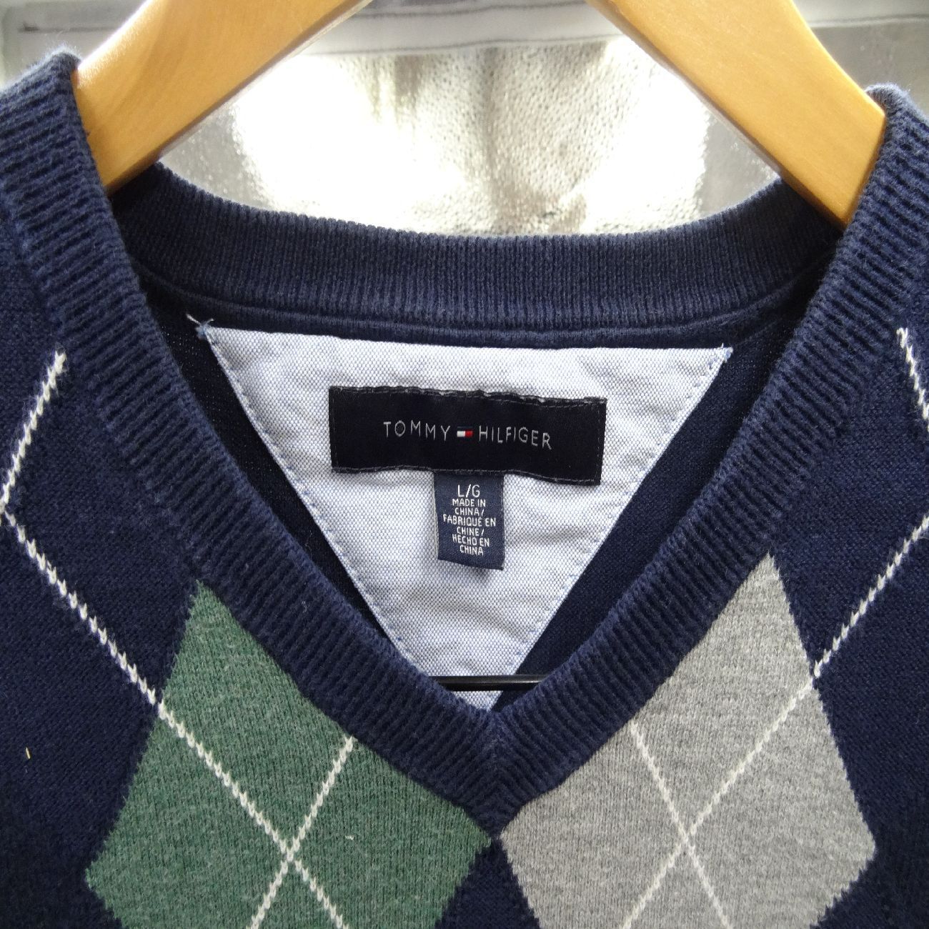 トミーヒルフィガー TOMMY HILFIGER Vネックニット セーター ネイビー 