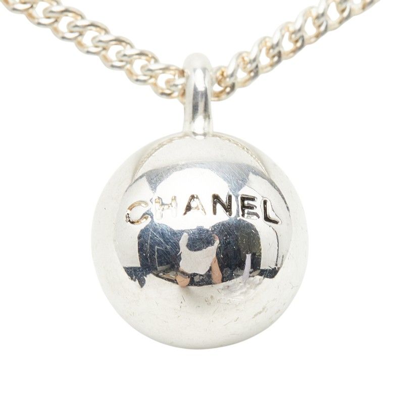シャネル ロゴ ボール ネックレス シルバー メタル レディース CHANEL