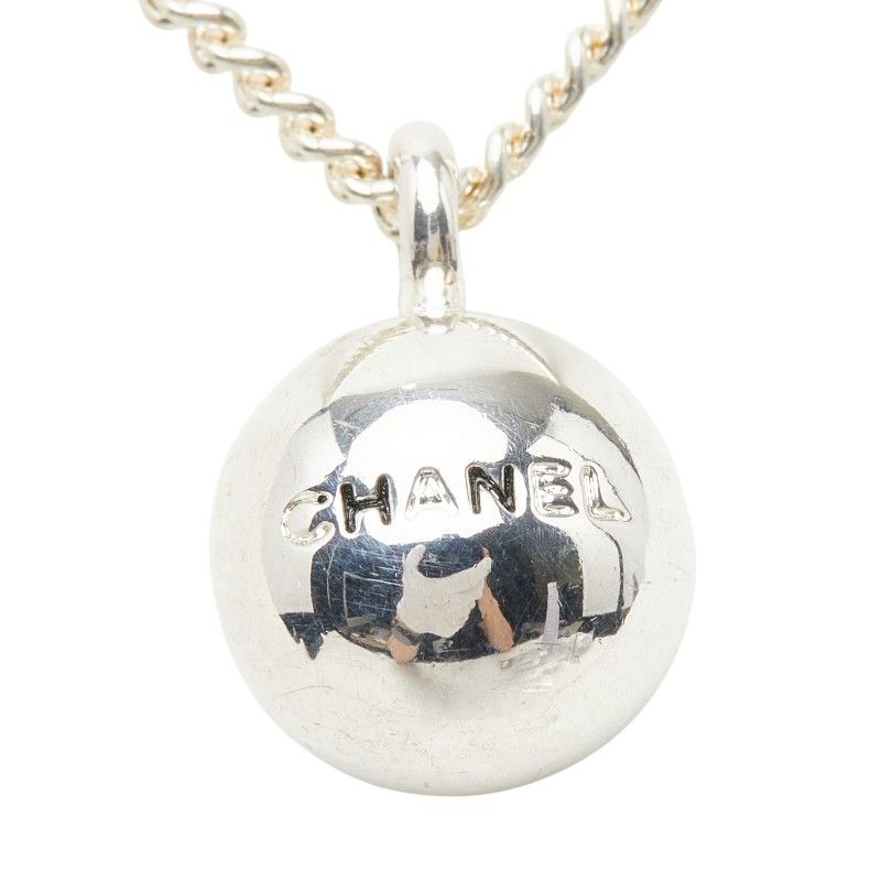 シャネル ロゴ ボール ネックレス シルバー メタル レディース CHANEL