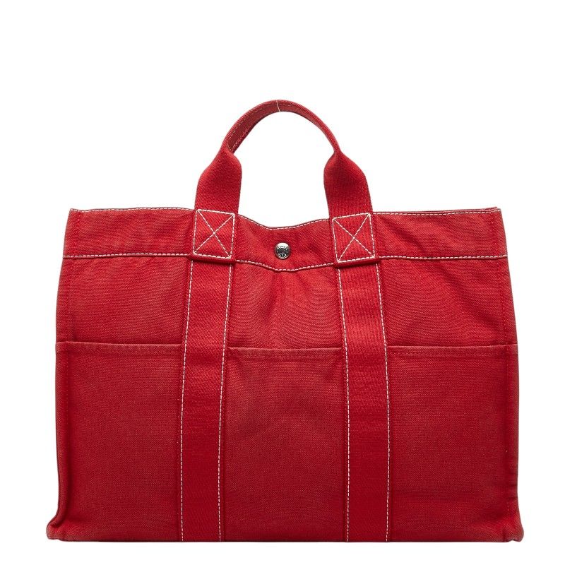HERMES エルメス フールトゥMM キャンバス トートバッグ レッド エルメス フールトゥ トートMM ハンドバッグ トートバッグ レッド