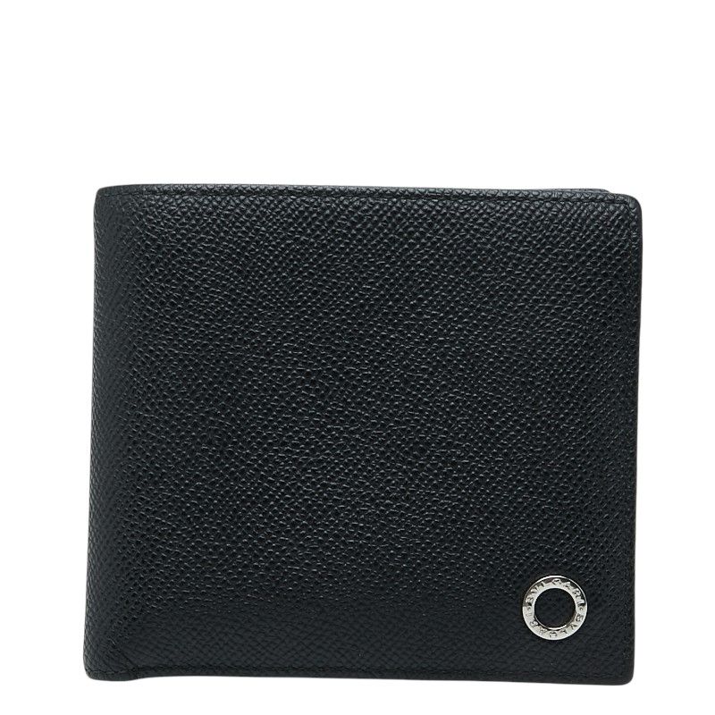 ブルガリ 二つ折り財布 30396 ブラック レザー メンズ BVLGARI【1-0271374】