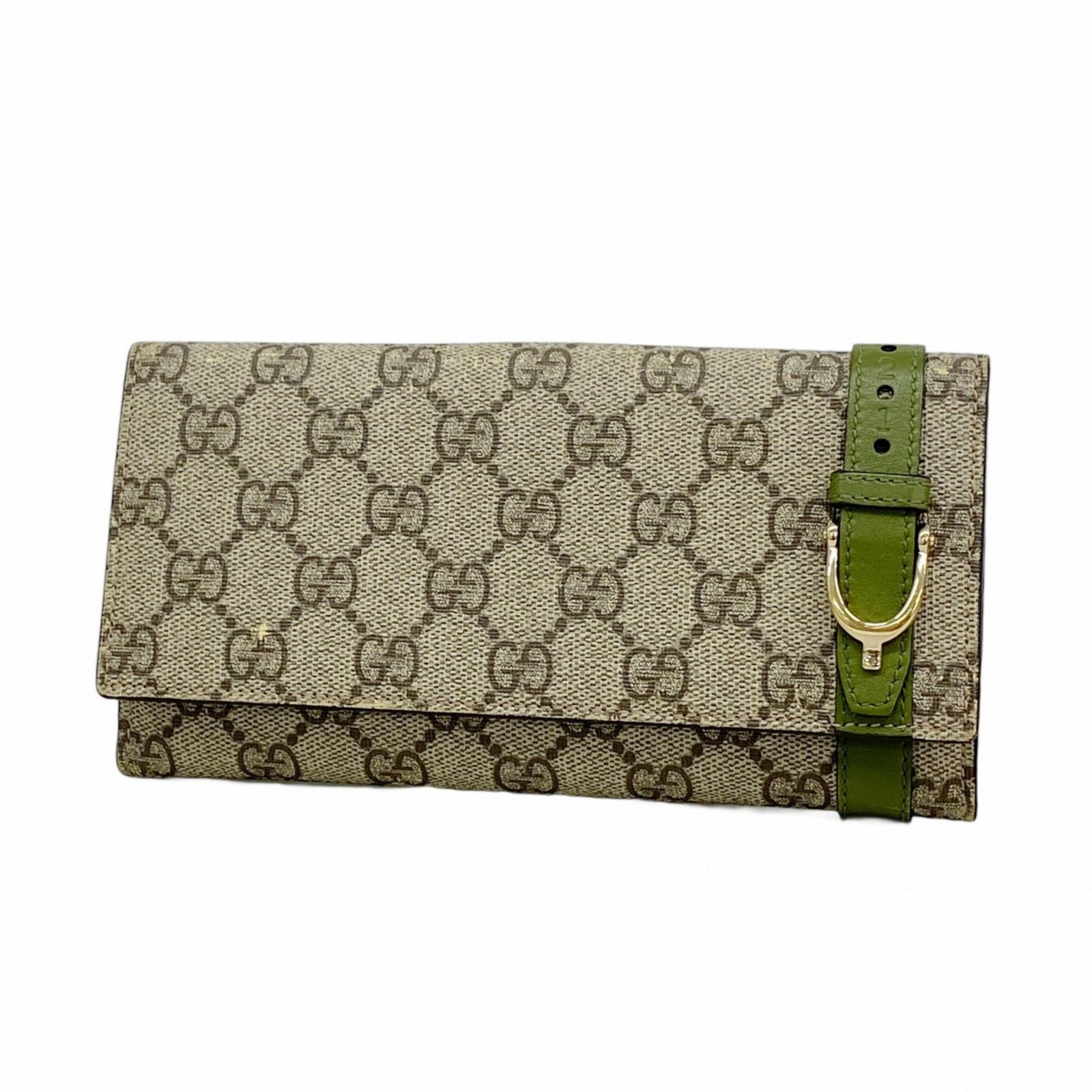グッチ(Gucci) グッチ 長財布 GGスプリーム 309754 ブラウン カーキ レディース