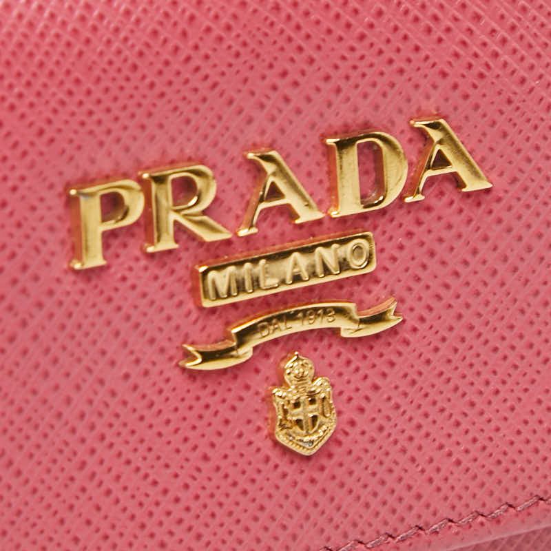 PRADA / プラダ | 1PG222 サフィアーノレザー 6連 キーケース | ピンク プラダ PRADA 6連キーケース 1PG222 ピンク×GD金具 サフィアーノレザー